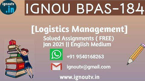 IGNOU BPAS-184 Solved Assignment Jan 2021 [FREE] || IGNOU BAPAH  || BPAS-184 || IGNOU TV || IGNOU ||