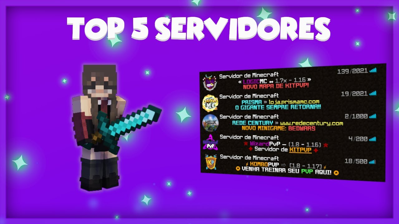 TOP 5 SERVIDORES DE KITPVP 1.7x e 1.8x (PIRATA & ORIGINAL)