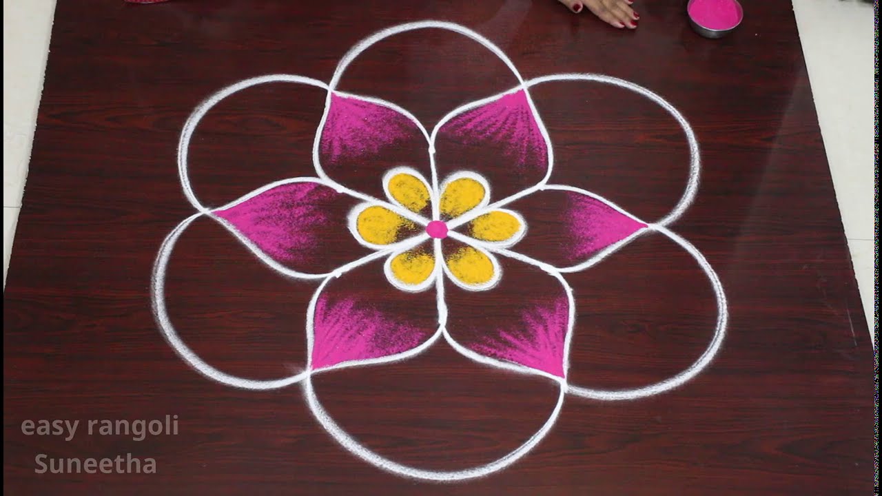 DIY Rangoli - New year 2021 kolam designs - New year Muggulu - YouTube