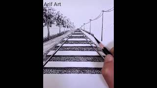 How To Draw Railways Track Scenery