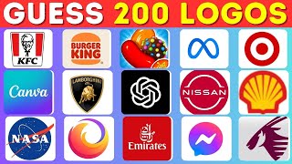 Guess the Logo in 3 Seconds | 200 Famous Logos | Logo Quiz 2024