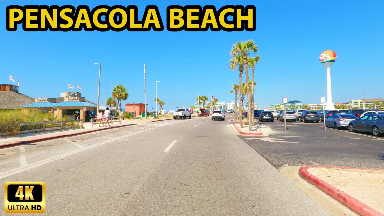 Pensacola Beach Florida Driving Through