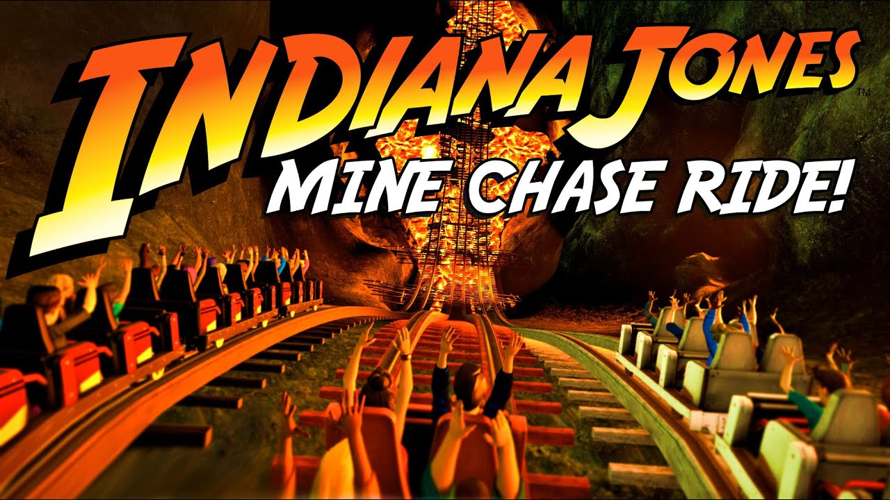INDIANA JONES, Temple of Doom! POV on a 3 Track Roller Coaster!