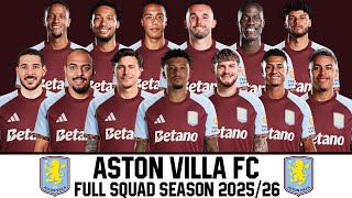 ASTON VILLA FC Full Squad Season 2025/26 | Premier League 25/26 | Europa League 25/26