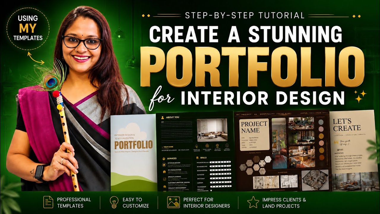 😍How to Create an Interior Design Portfolio in Canva | Step-by-Step ...