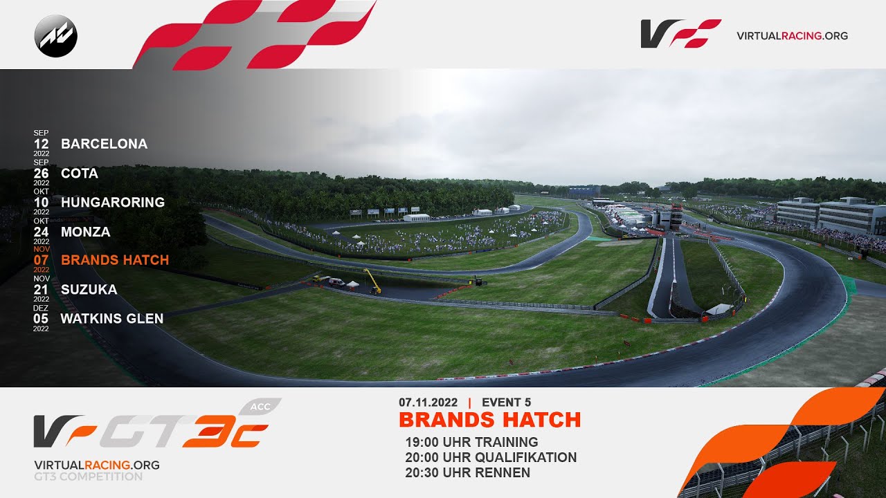 ACC VRGT3C V GT3 Championship Event 5 Brands Hatch