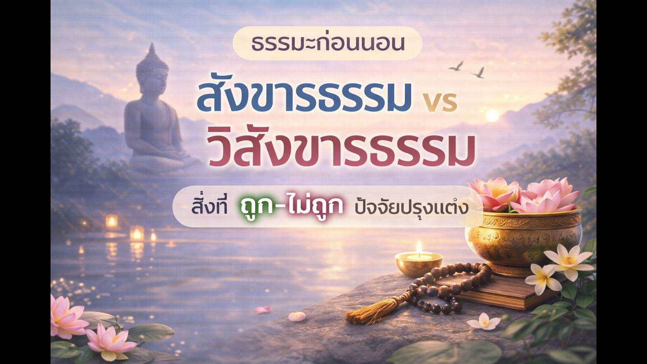 ธรรมะก่อนนอน สังขารธรรม vs วิสังขารธรรม สิ่งที่ ถูก-ไม่ถูก ปัจจัยปรุงแต่ง