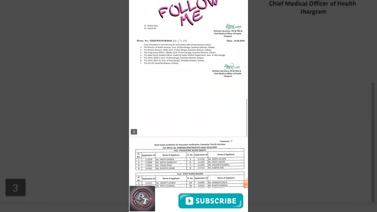 List of Jhargram NUHM Pharmacist Published | NUHM Pharmacist Recruitment 2023 | Pharmacist Tanyeem