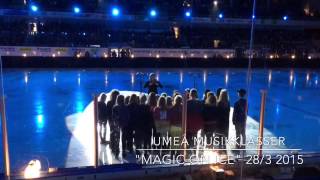 Genom eld och vatten under föreställningen Magic on ice 28/3 2015