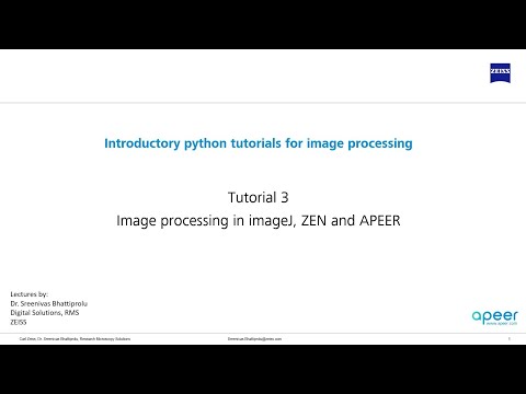 Tutorial 03 - Image processing in imageJ, ZEN, and APEER
