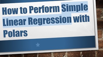 How to Perform Simple Linear Regression with Polars