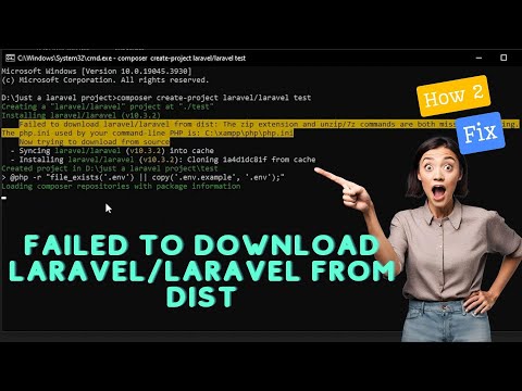 Failed to download laravel/laravel from dist: The Zip extension and unzip/7z commands are..Fixed**