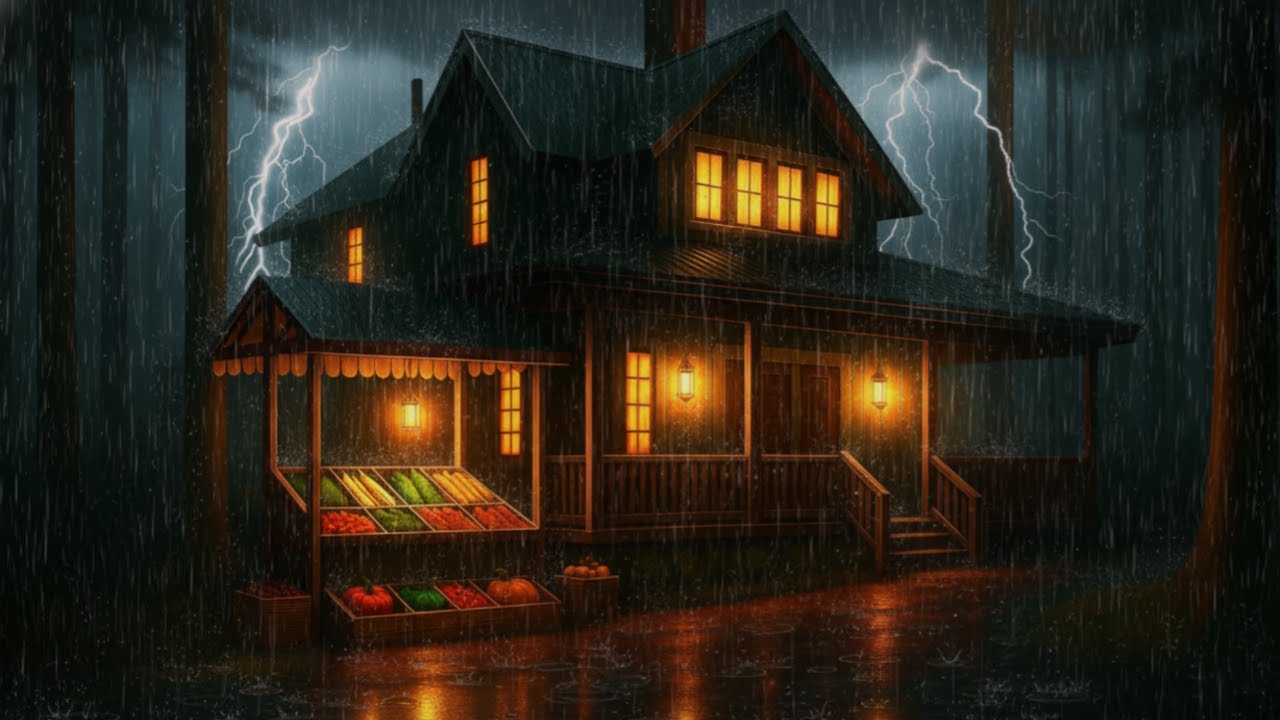 Relaxing Rain & Thunderstorm Sounds – Cozy Cabin Ambience for Deep ...