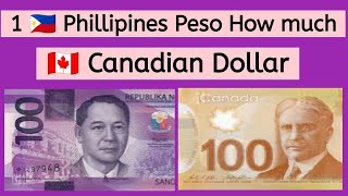 One Canadian Dollar Rate in Philippines Peso | Exchange Rate Peso to Canada Currency 