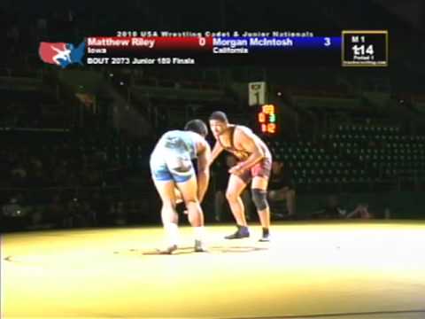 Junior Freestyle Finals 189 pounds - Morgan McIntosh vs. Matthew Riley