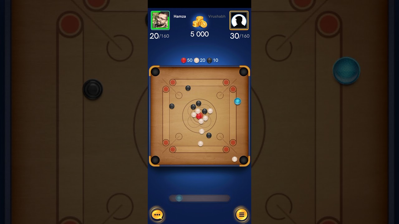 Hamza ajaz VS Vrushabh🤼 /Carrom Pool / Trick And Trips Game play/ Gaming Hamza Ajaz