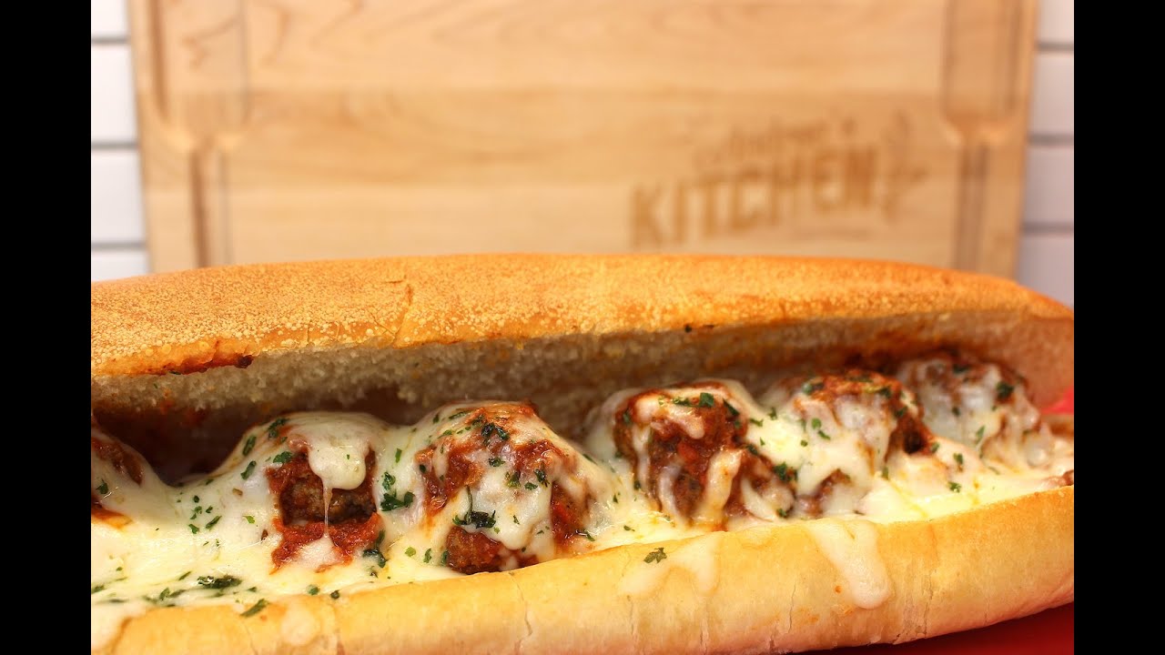 Italian Meatball Sub. Moist meatballs, Pecorino Romano cheese and