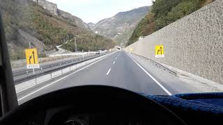 Tır Kampana fren sesi ve egzoz freni ile Rampa iniş HD 1080p