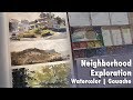 Exploring my new neighborhood with my Sketchbook | Watercolor & Gouache Demo