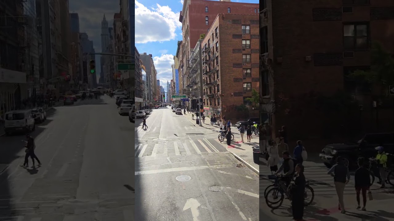 Top deck view of a typical NYC street! Real New York vibes #short #NYC #NewYorkCity
