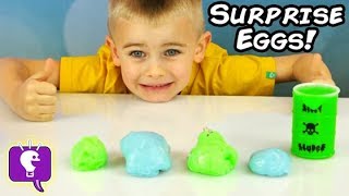 green toy flarp eggs surprises hero toys hiding in gooopy slyme hobbykidstv