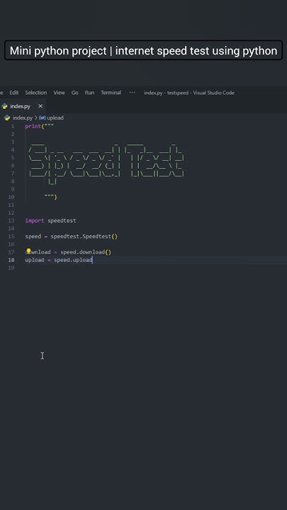 Mini python project | internet speed test using python - YouTube