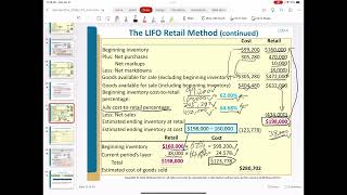 Chapter 9 (30-33) LIFO Retail Inventory Method