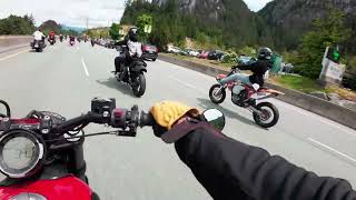 WE TOOK OVER THE HIGHWAYY! | Ducati Scrambler POV | 100+ BIKES | BIKE LIFE VANCOUVER
