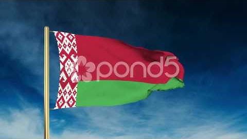 Belarus Flag Slider Style. Waving In The Win With Cloud Background Animation