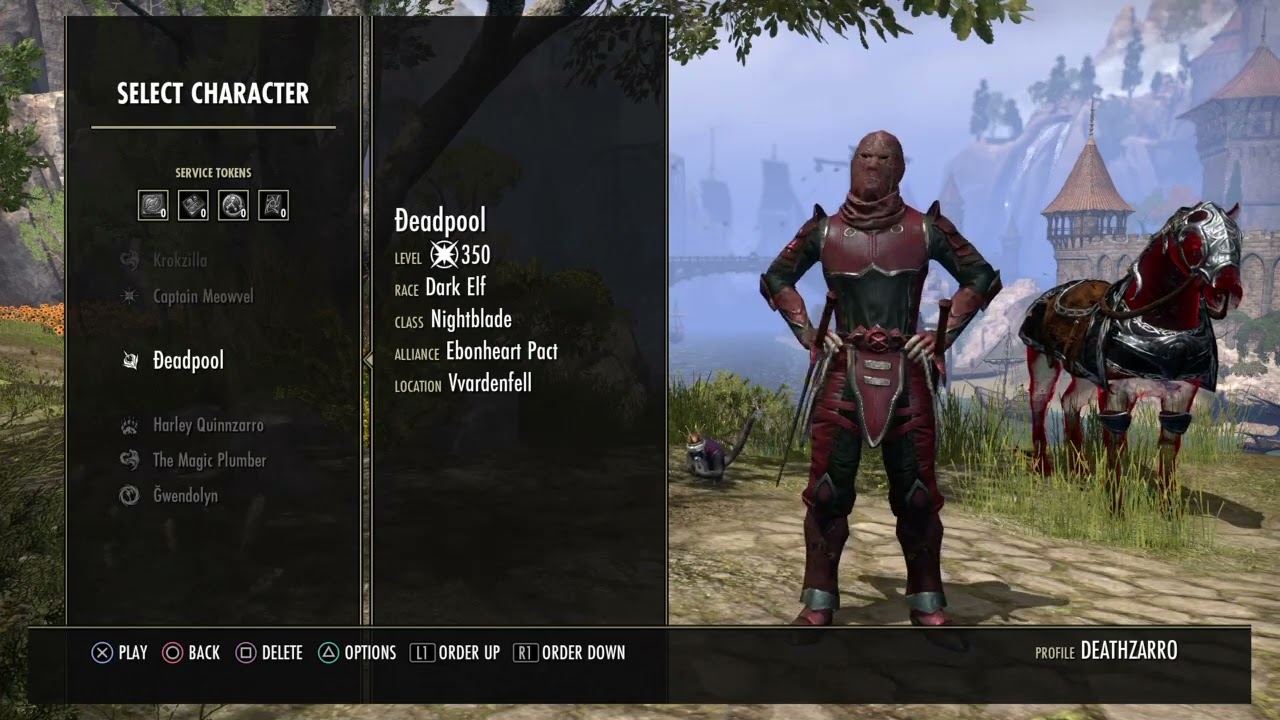The Elder Scrolls Online Tamriel Unlimited My Characters List (21/04