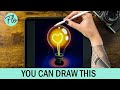 You Can Draw This LIGHT BULB in PROCREATE - Using FREE Brushes Only