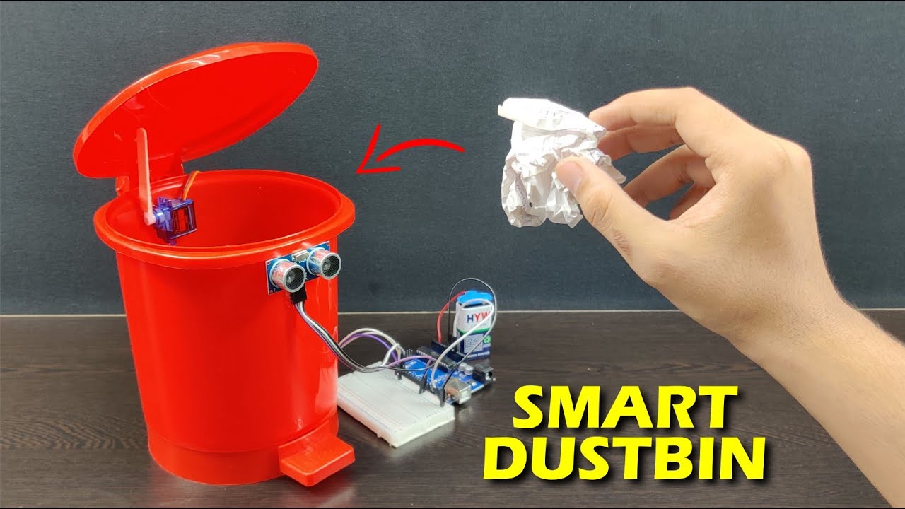 Smart Dustbin Code Arduino How To Make An Automatic Object Sensing Smart Dustbin|| Smart Dustbin ...