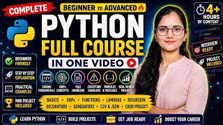 Python Full Course 2026 🔥 | Complete Python Tutorial for Beginners to Advanced | AI, Data Science