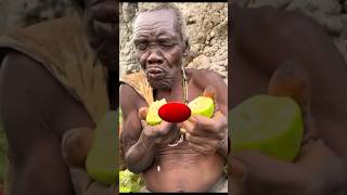 funny moment of hadza tribe eating lemon 🤣#africa #hadzabetribe #tanzania #funny #funnyvideo