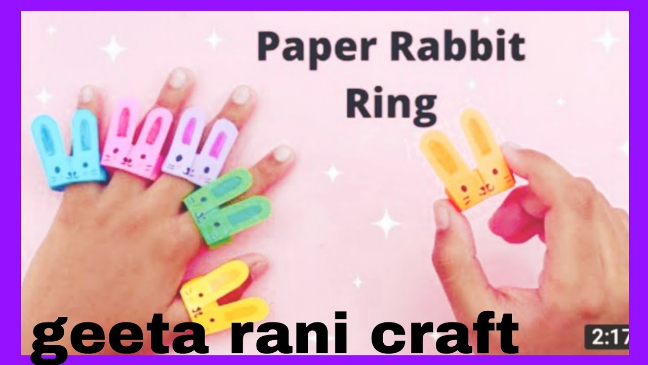 Origami Rabbit Ring origami paper Rabbit Ring/How to make paper ring#rabit ring#geetarani # ...