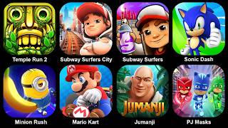 Temple Run2,Subway Surf City,Suwbay Surf,Sonic Dash,Minion Rush,Mario Kart,Jumanji,Pj Masks