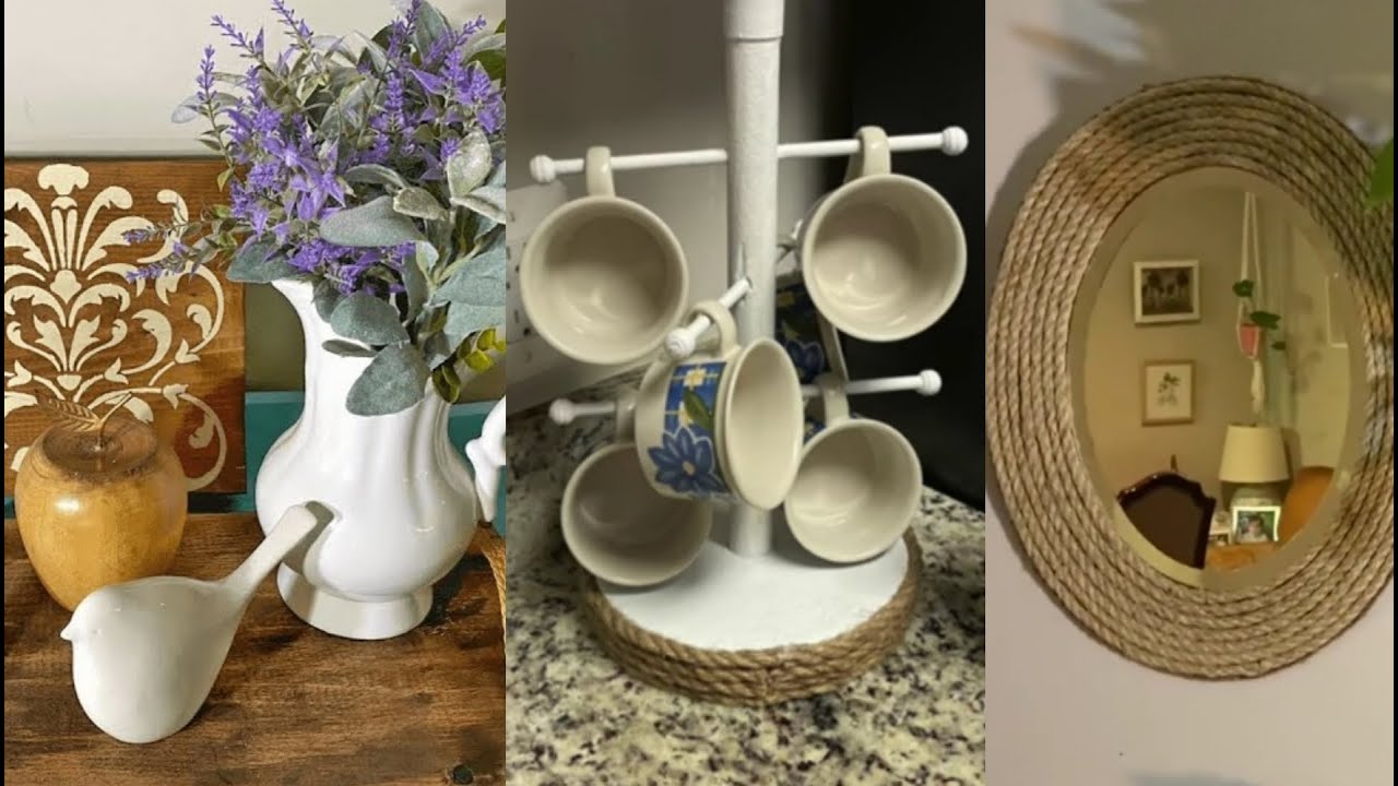 20 IDEIAS PARA DECORAR sua CASA com ARTESANATOS por Roquelane Franco Reciclagem DIY faça você mesmo