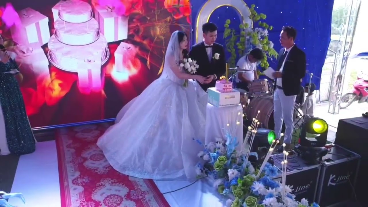 Flycam trao nhẫn cưới đám cưới Chung - Giang xóm 10 Nghi Kiều Văn Kiều Nghệ An 21/12/2025 