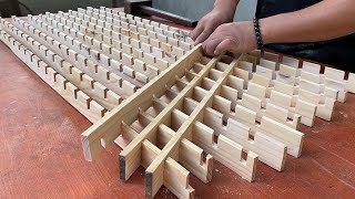 Amazing Woodworking Ideas And Skills // A Table With Perfectly Criss-Cross Wooden Strips