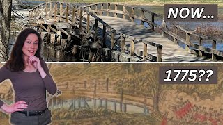 3 Key Sites At Old North Bridge On April 19, 1775 Then And Now