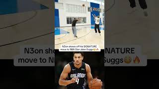 N3on shows off his SIGNATURE move to NBA Star Jalen Suggs😳🔥 #nba #jalensuggs #n3on