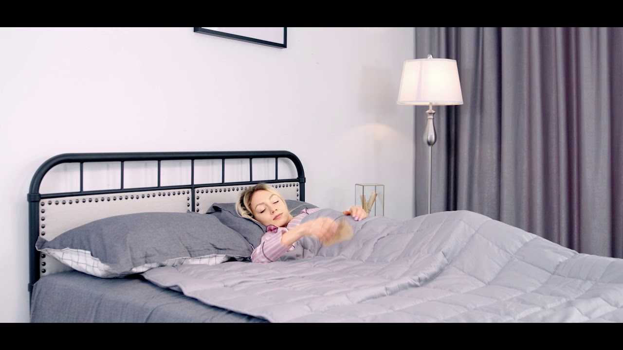 Costway 15/17/20 lbs 60" x 80" 100% Cotton Weighted Blanket /w Glass Beads