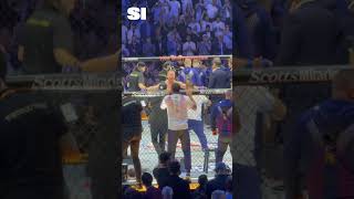 Justin Gaethje BACKFLIPS Off the Cage After Stunning Ilia Topuria 🤯 #ufcfreedom250 #ufc