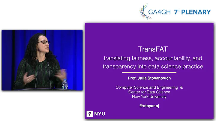 GA4GH 7th Plenary: Julia Stoyanovich Keynote Talk (October 22)