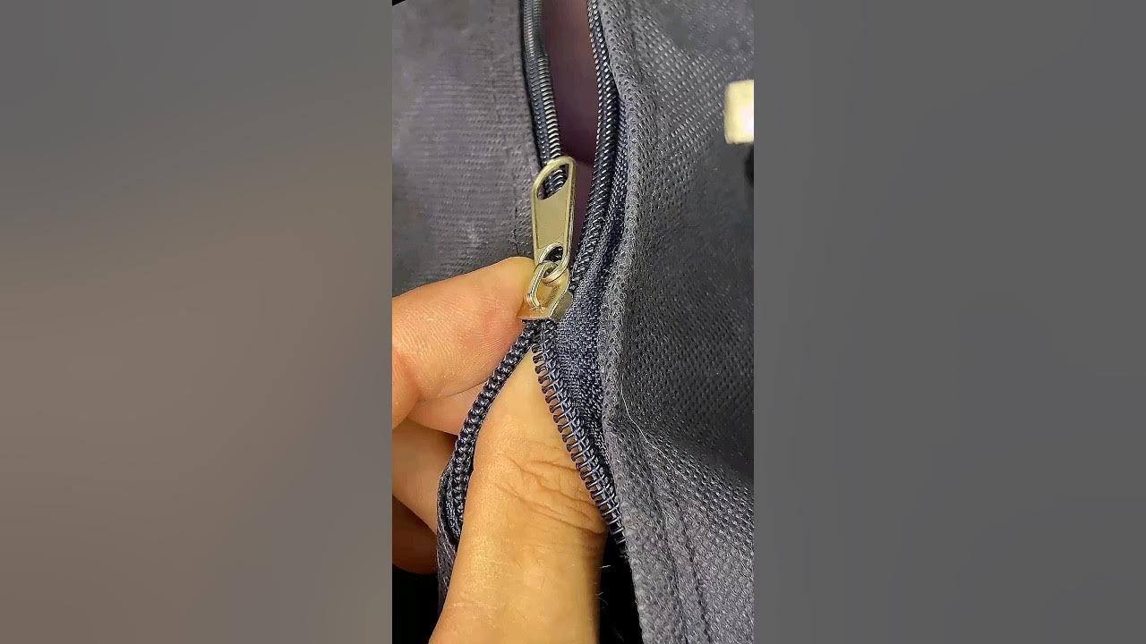 How to fix a zip puller that came out - how to fix a faulty zipper on a  pencil bag 