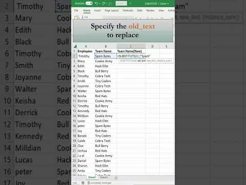 Replace a Text using SUBSTITUTE Function in Excel