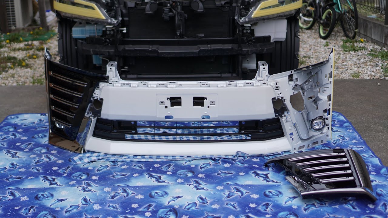 フォグランプガーニッシュ取り外し 30系 後期 エアロ専用 