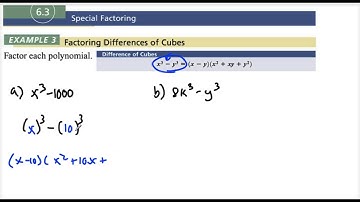 6.3 Example 3 Factoring Differences of Cubes