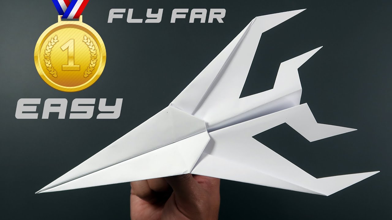 How To Make A Paper Airplane That Flies Far 10000 Feet || EASY - paper ...