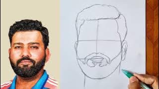How to draw Rohit Sharma Drawing